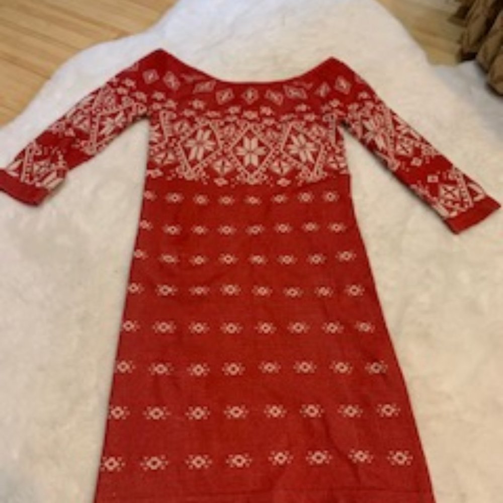 Free People Red Aztec Print Body Con Dress XS/S